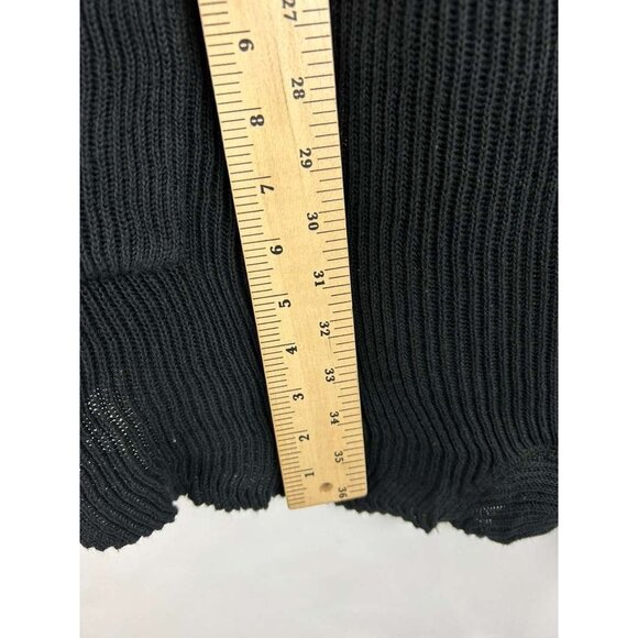 FP Beach Women's M Ribbed Black Knit Sweater Button-Up Long Sleeve Romper - Picture 4 of 13